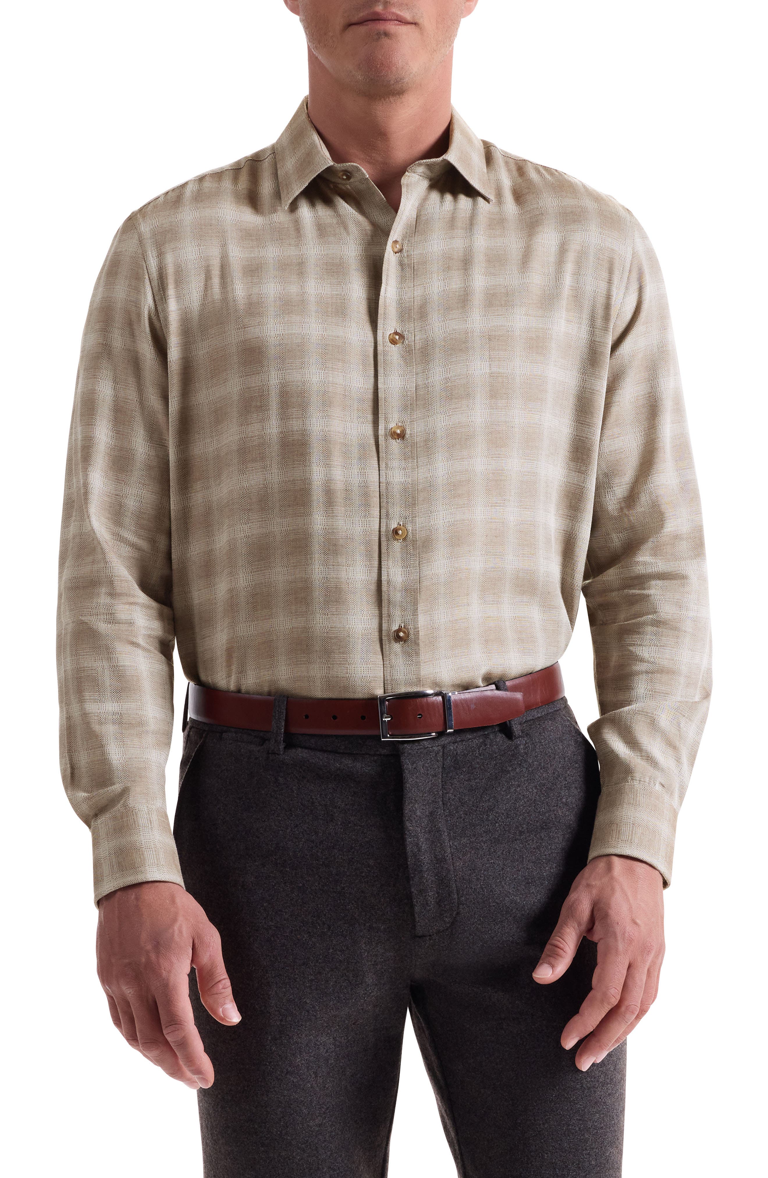 Julian Shaped Fit Plaid Button-Up Shirt