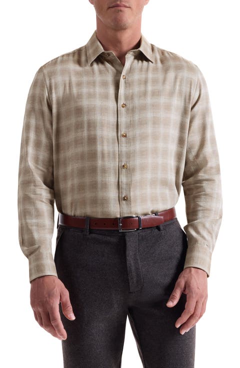 Julian Shaped Fit Plaid Button-Up Shirt