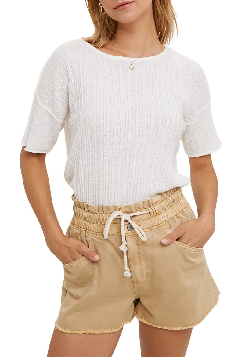 Textured Knit Top, Main, color, CREAM
