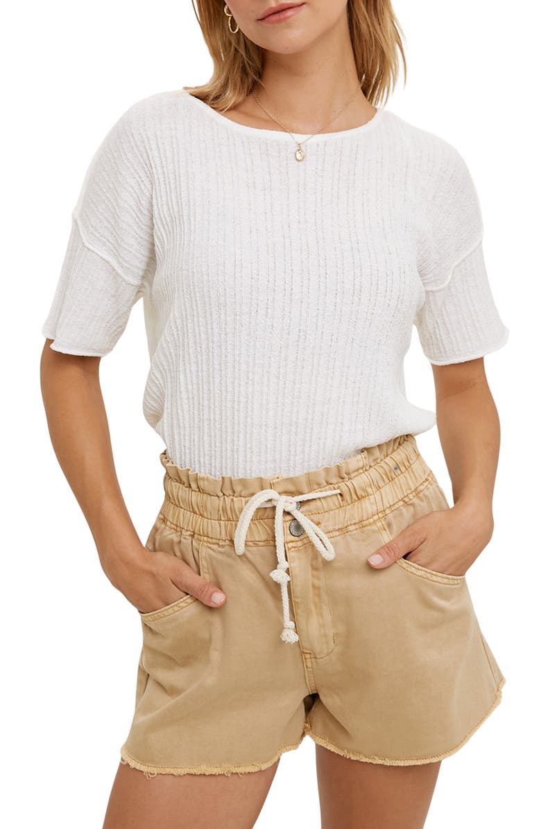 WISHLIST Textured Knit Top, Main, color, Cream