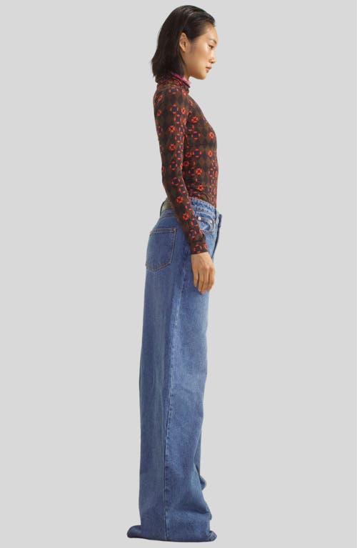 Cynthia Rowley Base Layer Turtleneck In Geo Black/red Combo