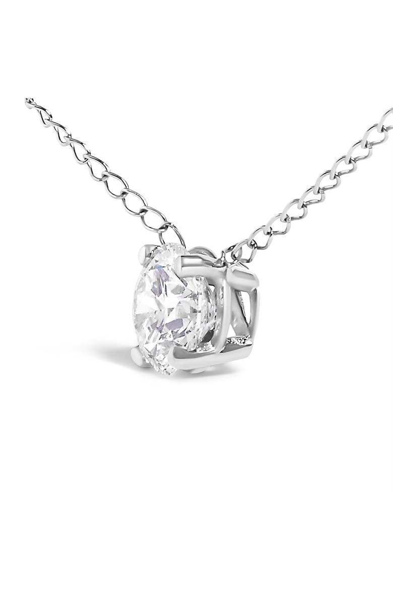 14K Gold Floating 1/2 Cttw Lab Grown Diamond Solitaire Pendant Necklace - 18" Inches, Alternate, color, White