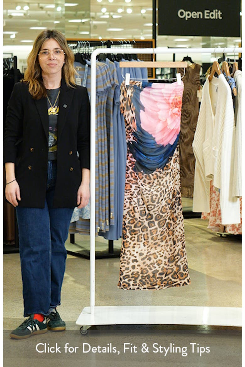 Bevin Printed Ruched Mesh Maxi Skirt video