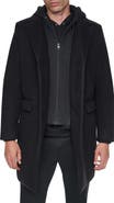 DKNY Faux Wool Topcoat with Removable Bib