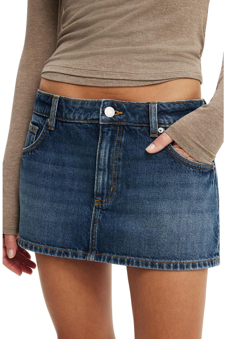 Low Rise Denim Miniskort, Alternate, color, SCORPIO BLUE