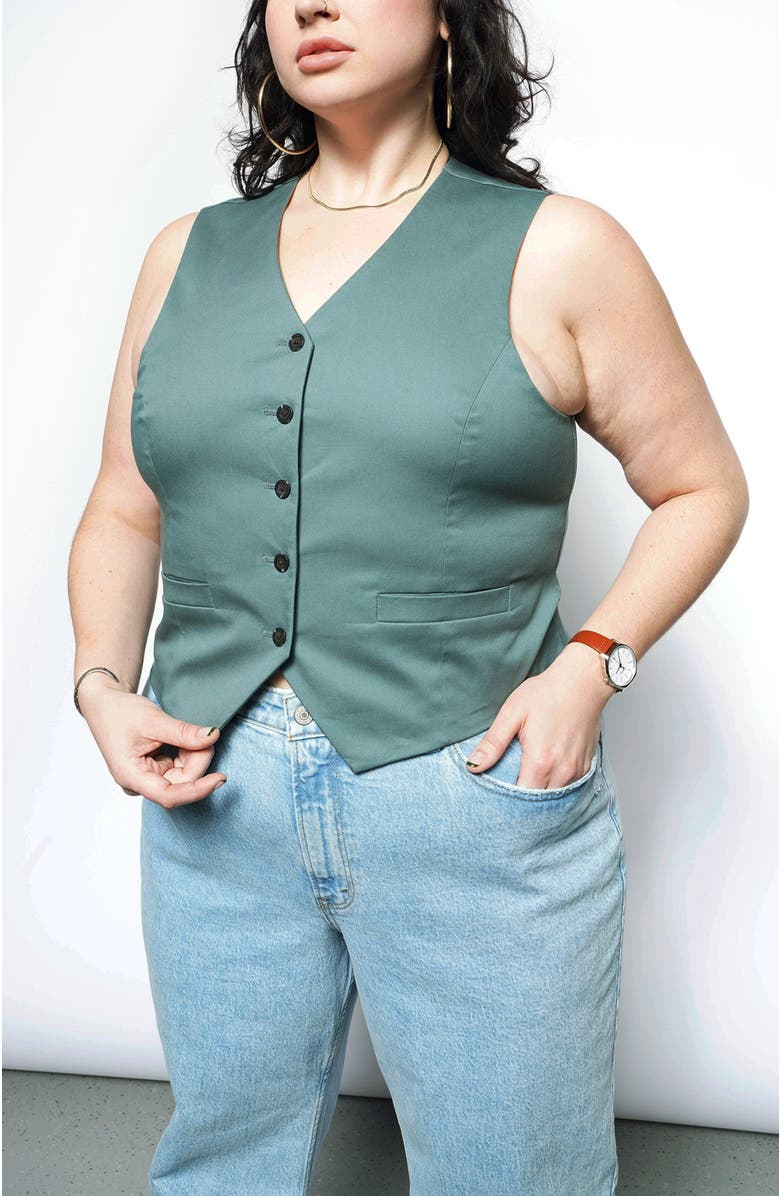 WILDFANG The Essential Vest, Alternate, color, Dark Teal