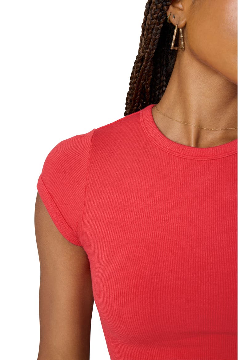 Softie Seamless Rib Baby Tee, Alternate, color, SCARLET