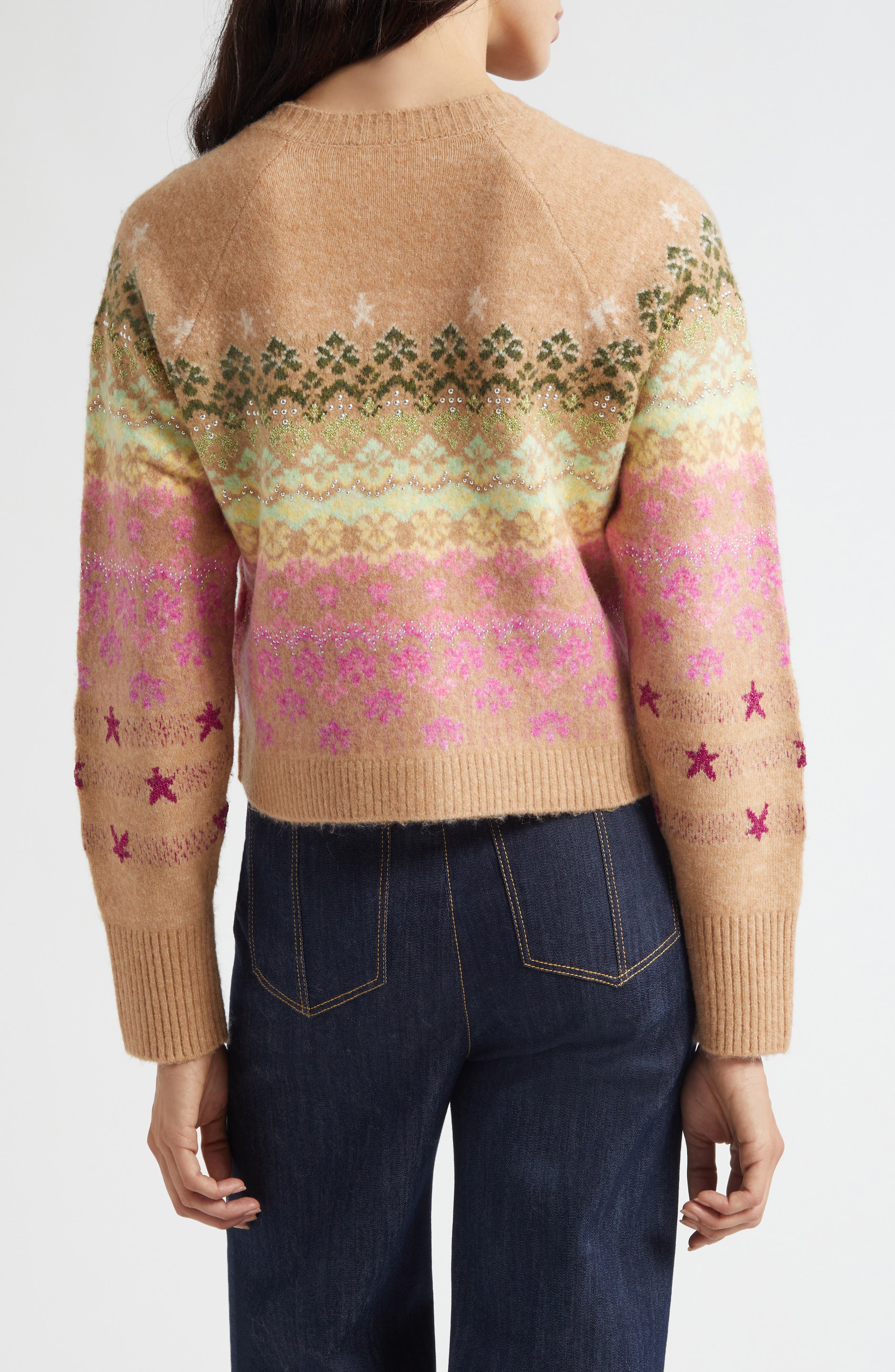 Millie Fair Isle Stud Cardigan - image 2