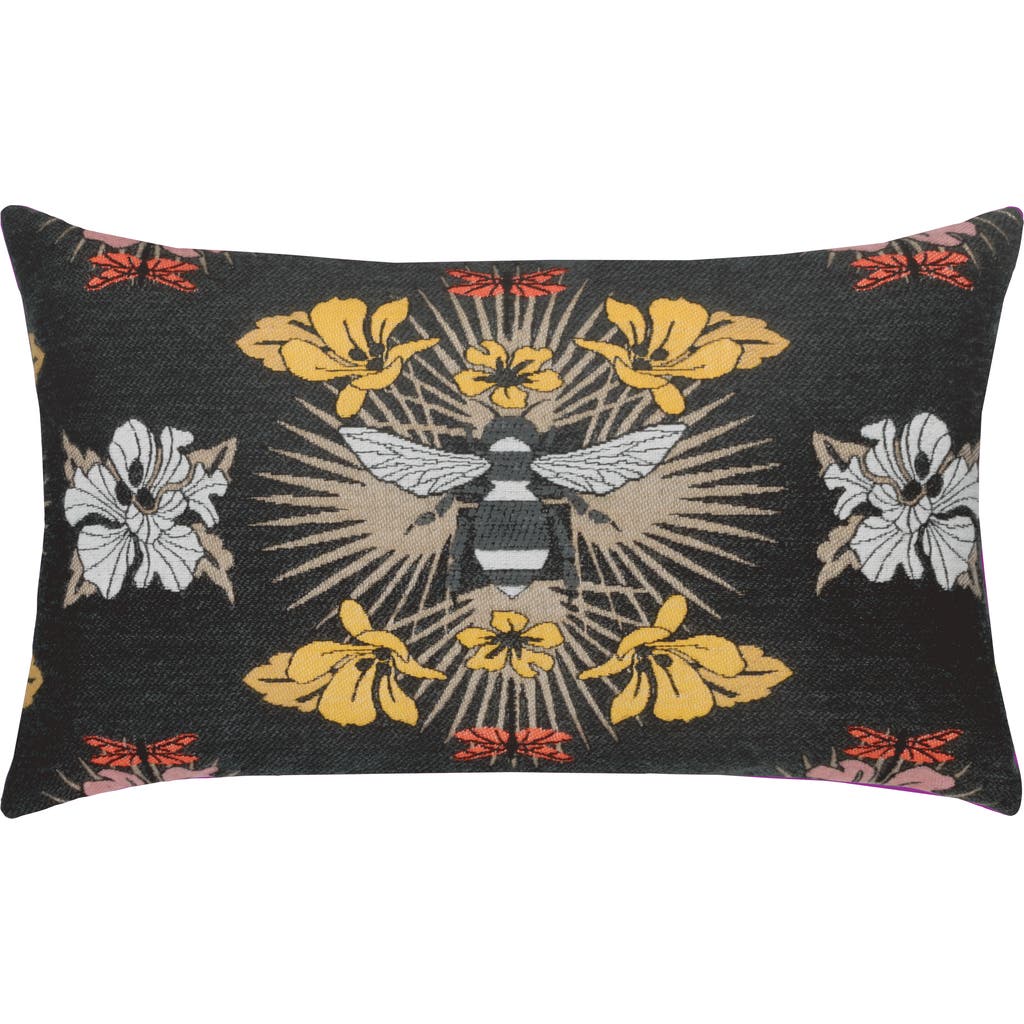 Elaine Smith Honey Bee Jacquard Chenille Accented Indoor & Outdoor Woven Accent Pillow