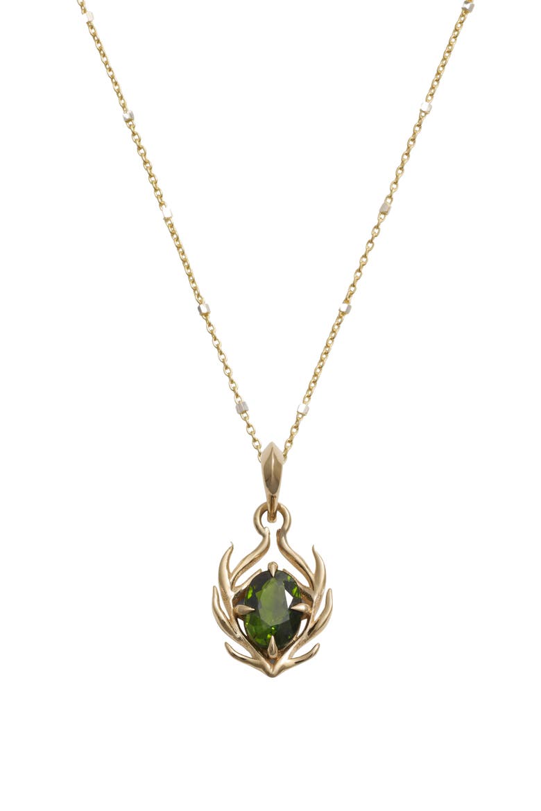 Tourmaline Stag 14k Gold Pendant Necklace, Main, color, 14K YELLOW GOLD