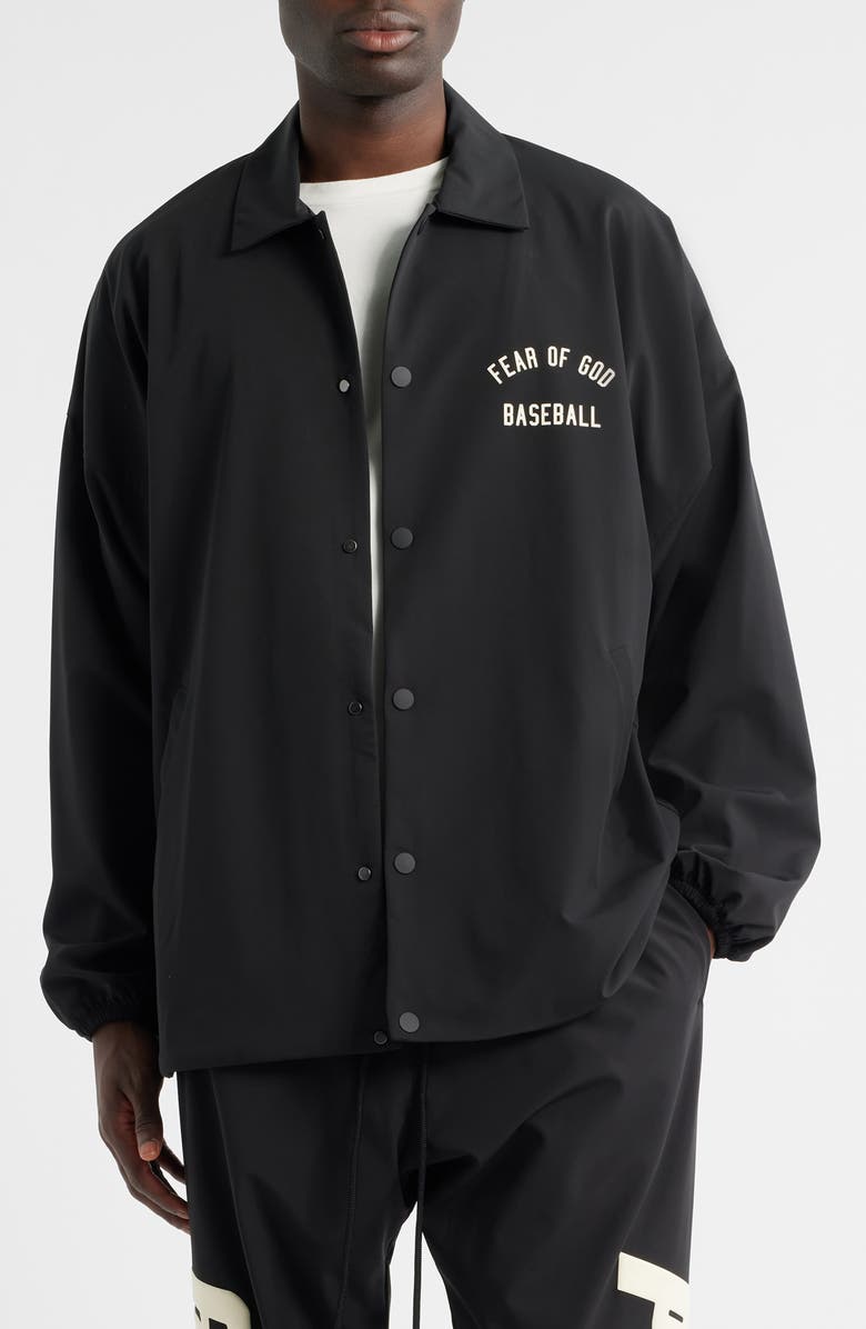 Fear of God Essentials x MLB Coach's Jacket, Main, color, Black