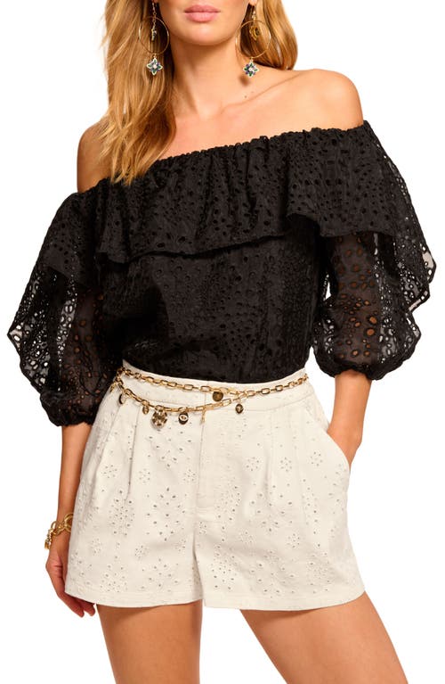RAMY BROOK RAMY BROOK SALMA EYELET OFF THE SHOULDER TOP