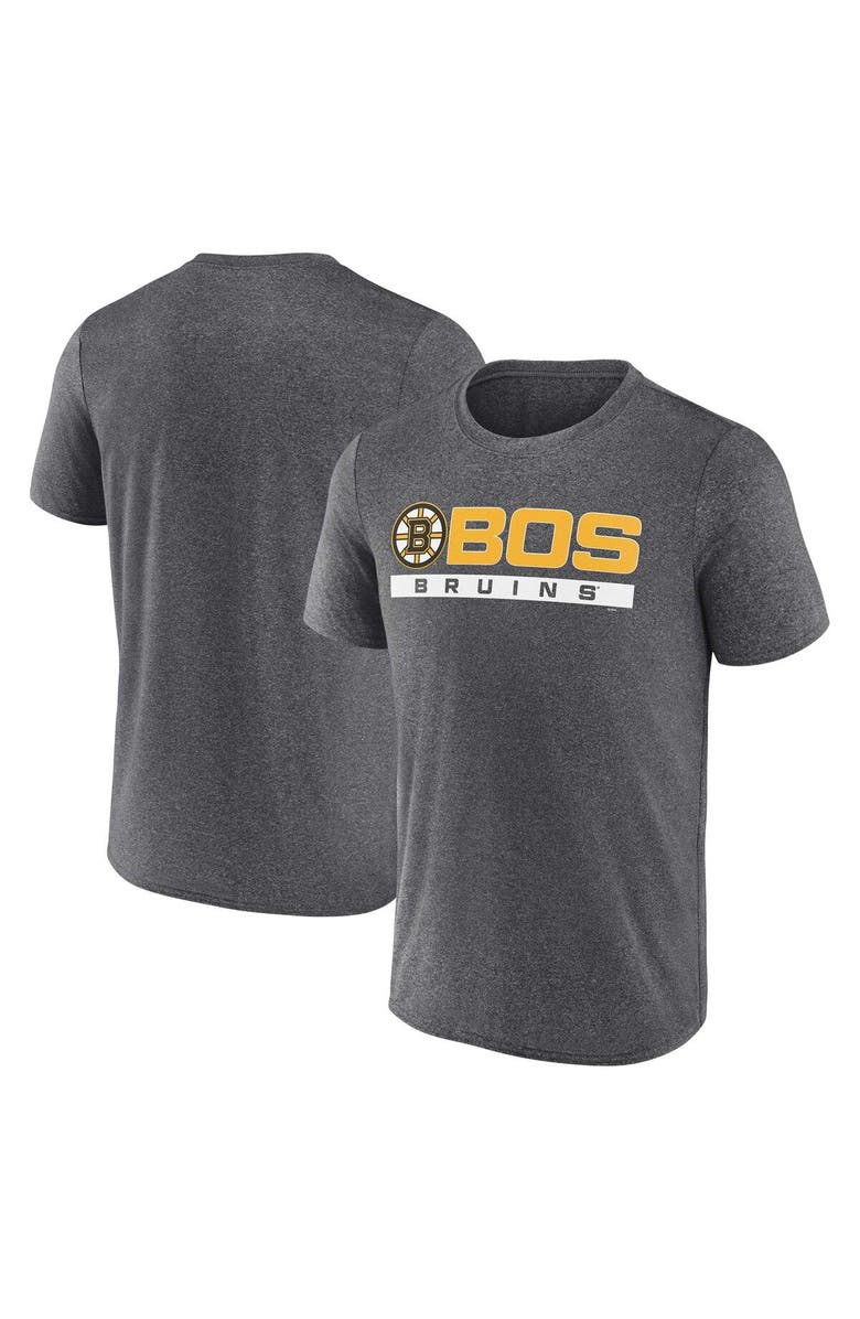 FANATICS Men's Fanatics Branded Heather Charcoal Boston Bruins Playmaker T-Shirt, Main, color, 