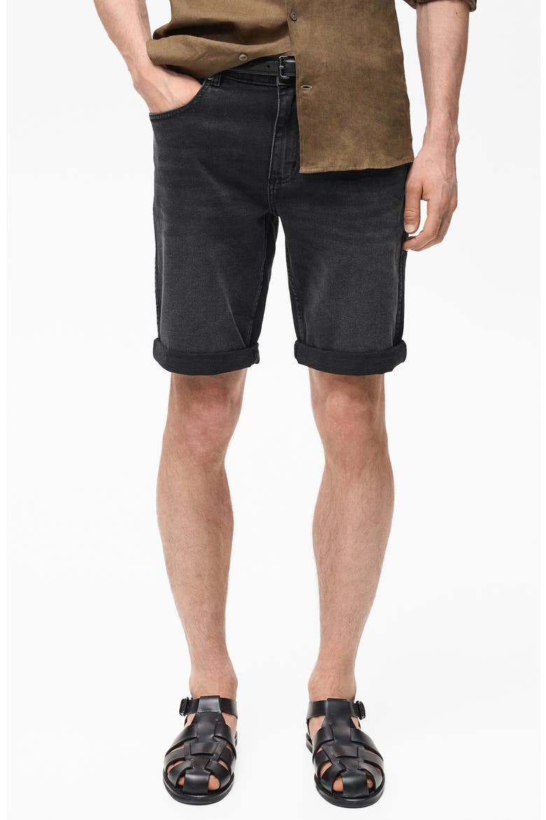 Denim Bermuda Shorts, Main, color, BLACK DENIM