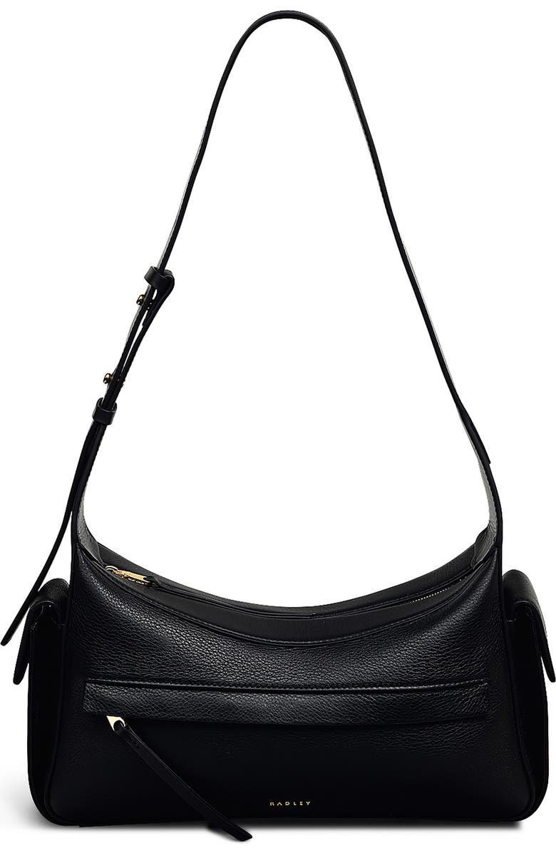 Radley The Fitzrovia Small Zip Top Leather Shoulder Bag, Main, color, Black