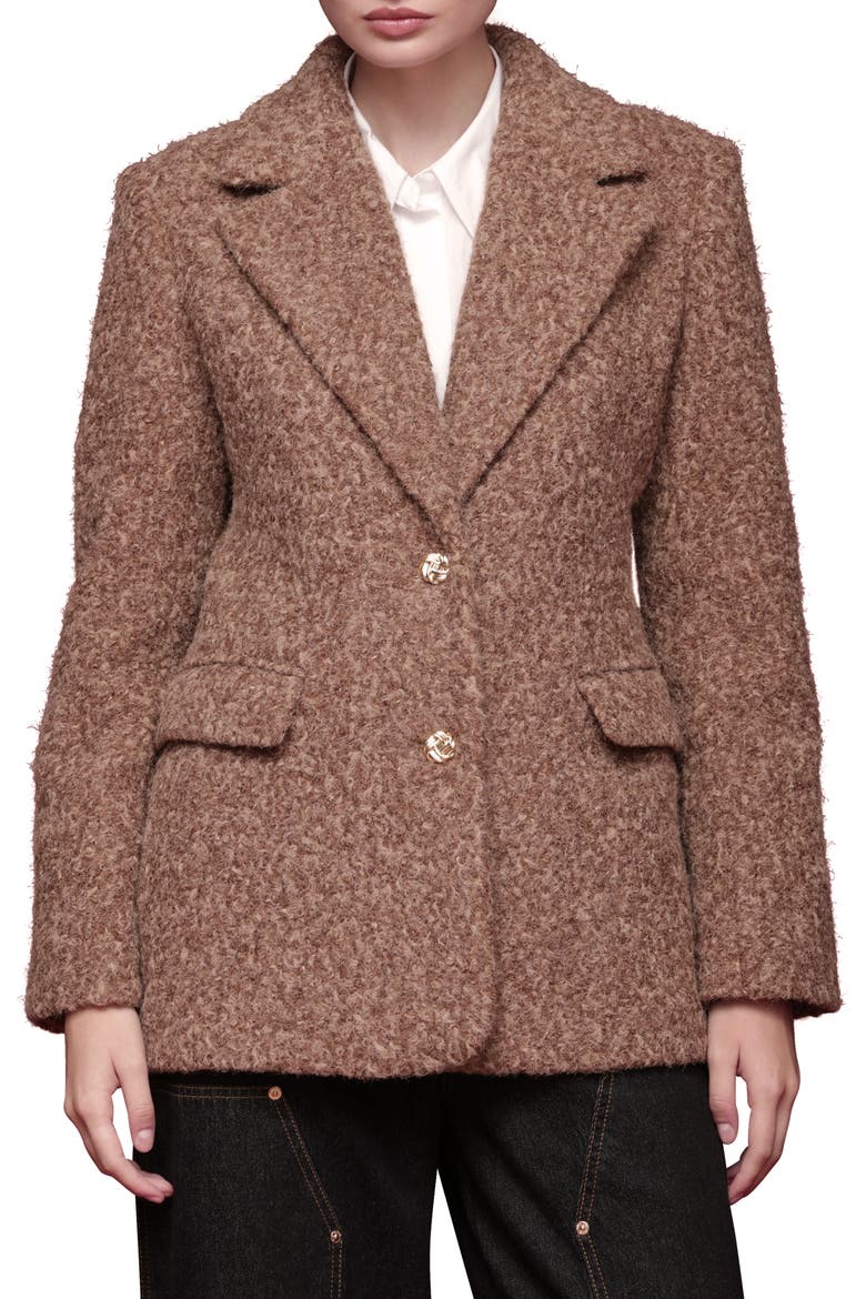 Bouclé Blazer, Alternate, color, CAMEL