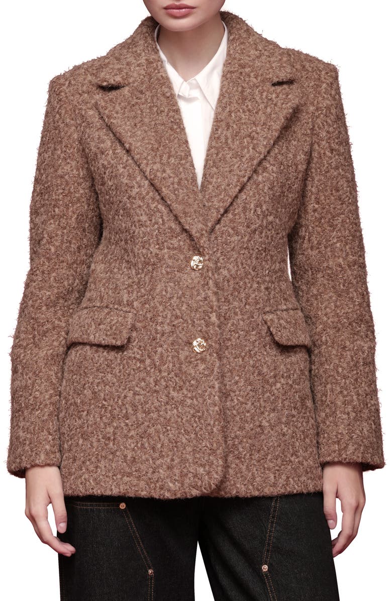 Avec Les Filles Bouclé Blazer, Alternate, color, Camel