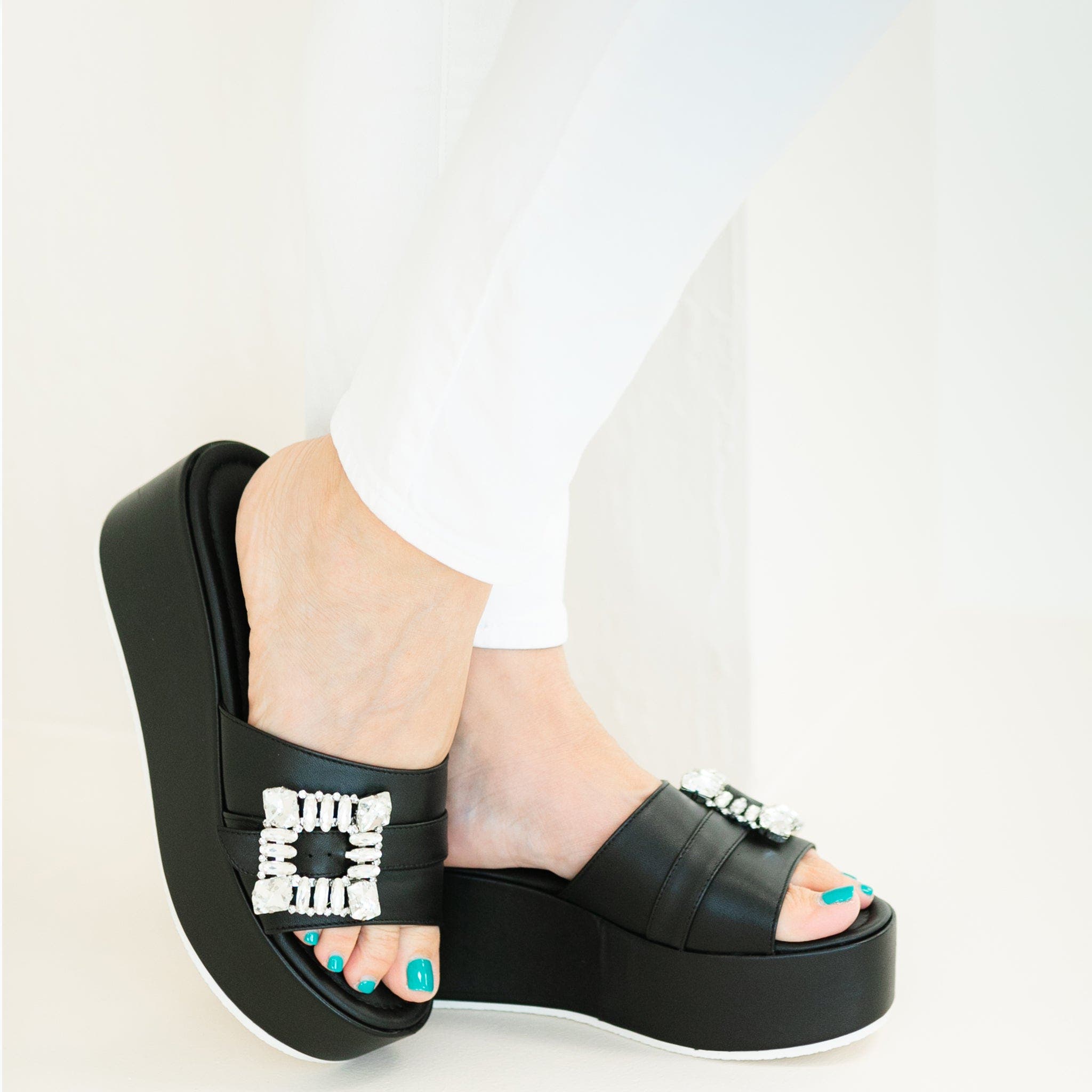 BEAUTIISOLES Dita Platform Sandal, Alternate, color, Black