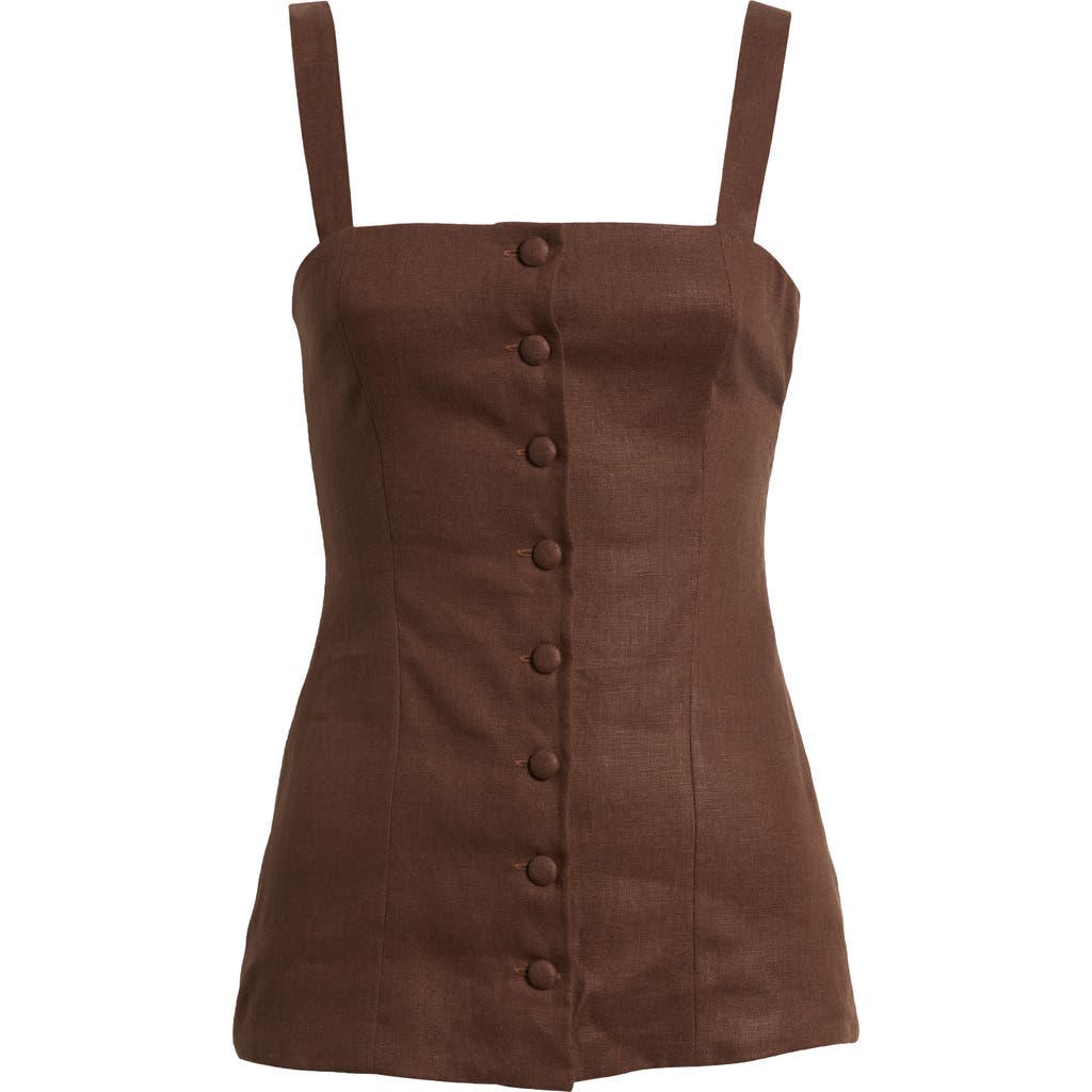 Faithfull The Brand Corbiere Linen Vest In Bistre