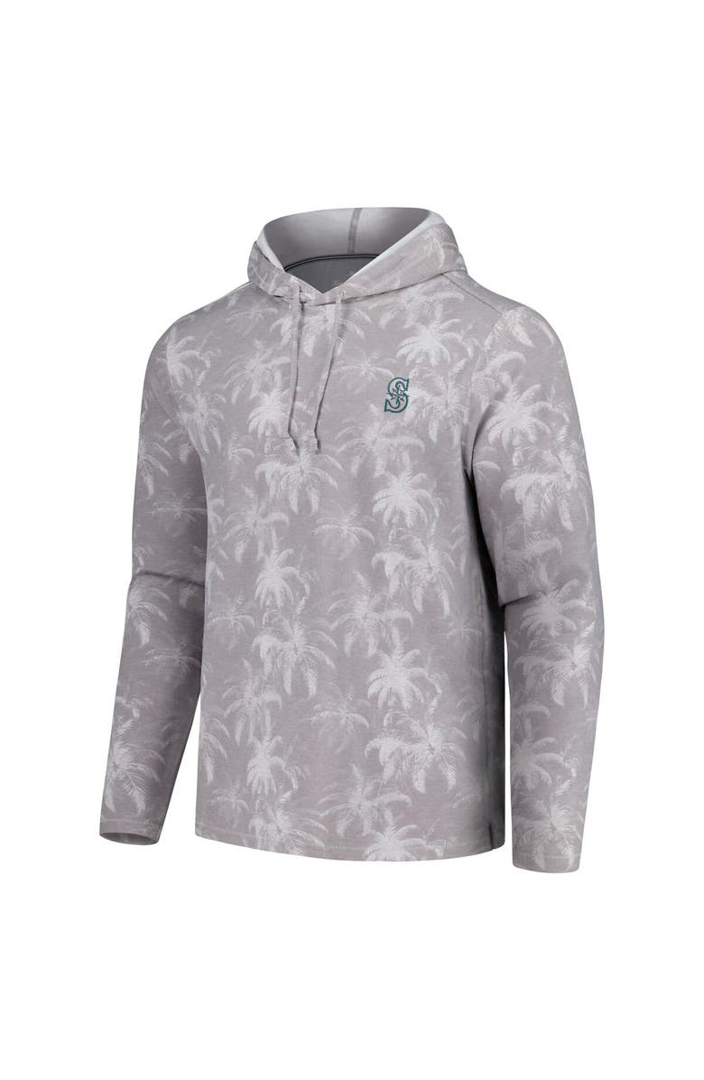 Tommy Bahama Men's Tommy Bahama Gray Seattle Mariners Palm Frenzy Hoodie Long Sleeve T-Shirt, Alternate, color,