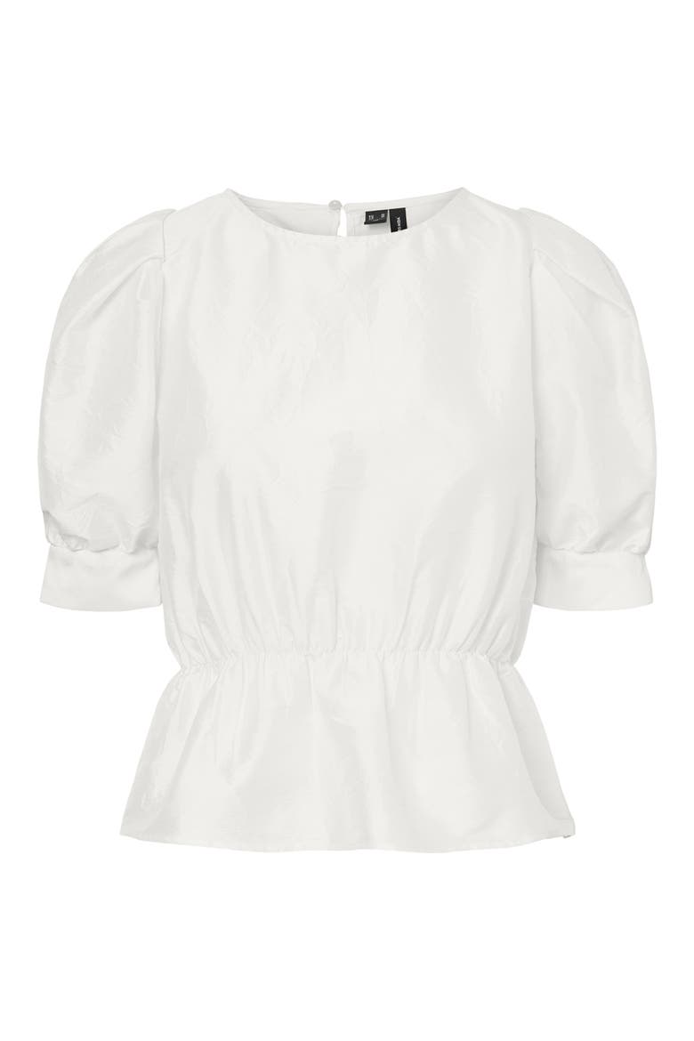 Gemma Peplum Top, Main, color, SNOW WHITE