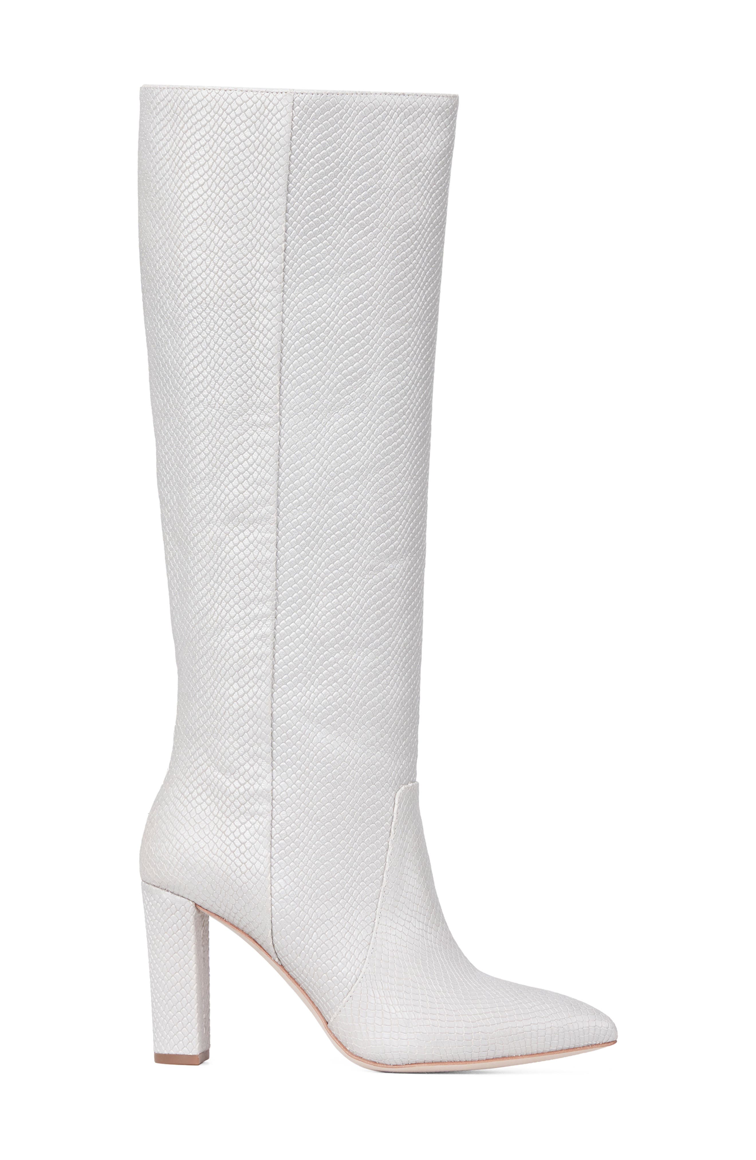 Carmen Snakeskin Embossed Tall Boot, Alternate, color, PEARL SNAKE