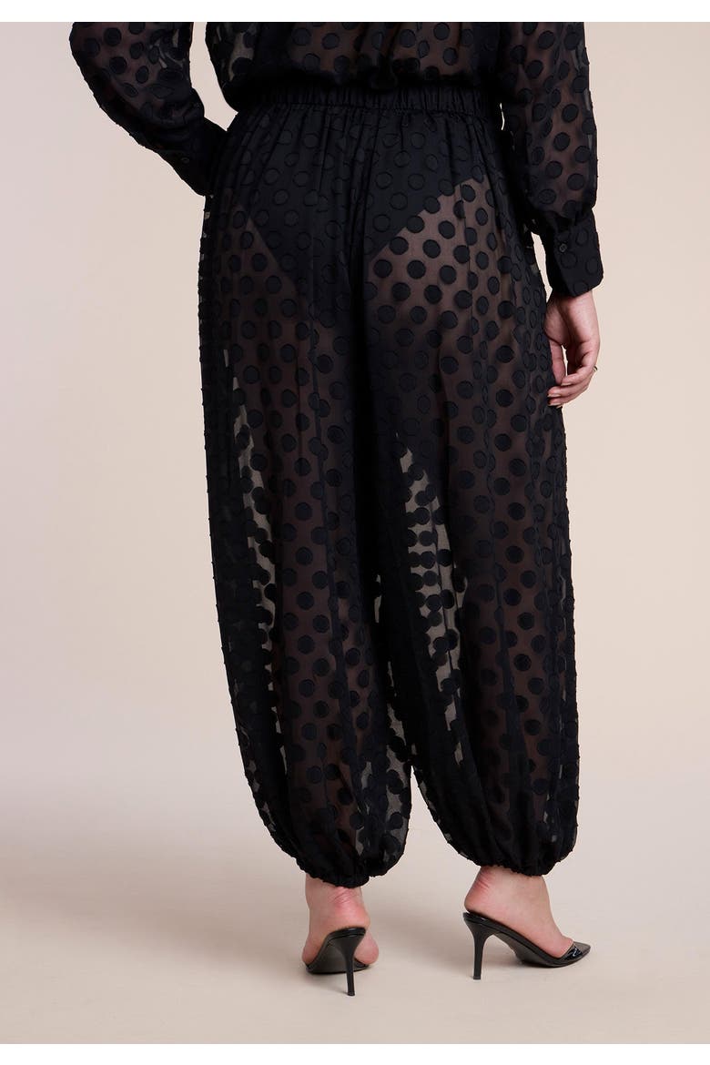 Sheer Polka Dot Balloon Pant (plus), Alternate, color, BLACK ONYX
