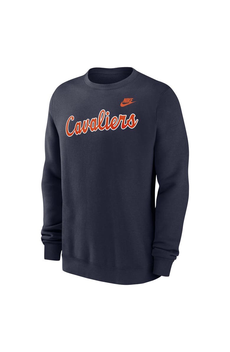 Nike Men's Nike Navy Virginia Cavaliers Vintage Club Fleece Pullover Sweatshirt, Alternate, color, Navy