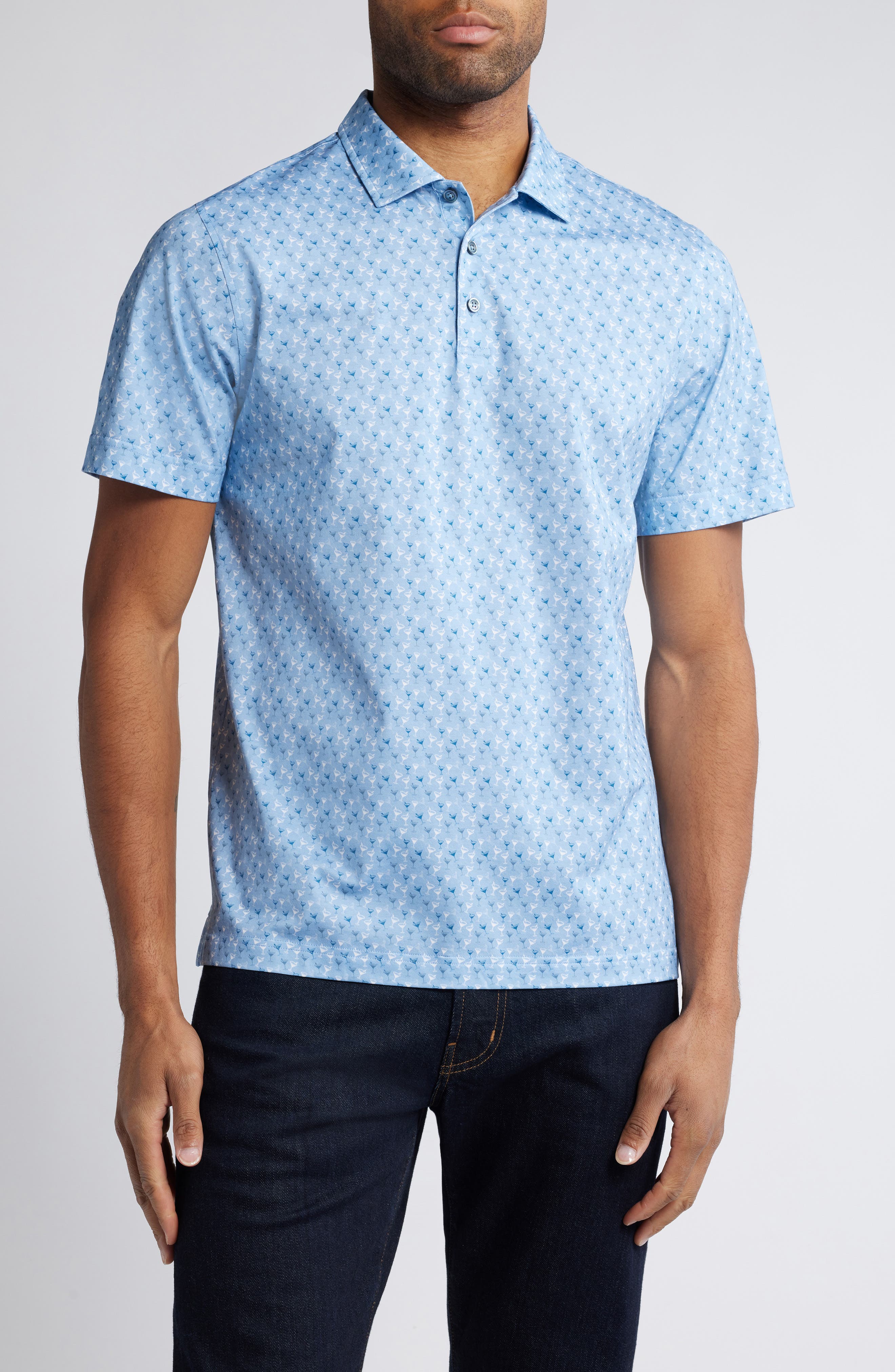 Victor OoohCotton Cocktail Print Polo