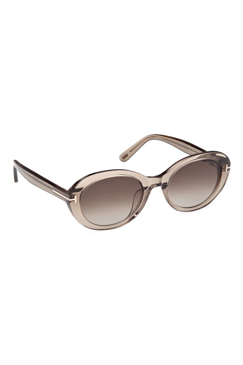 54mm Gradient Oval Sunglasses, Alternate, color, BROWN / GRADIENT BROWN