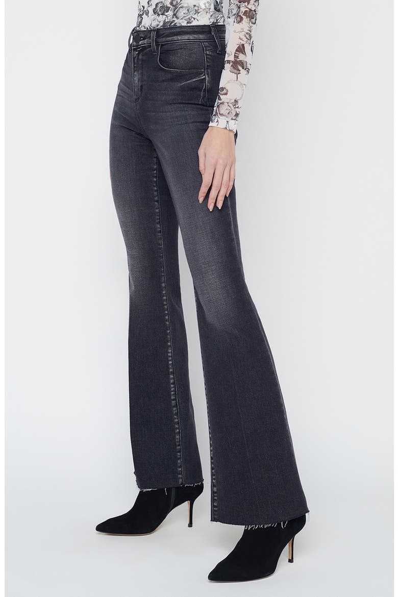 Sera Flare Jeans, Alternate, color, OBSIDIAN