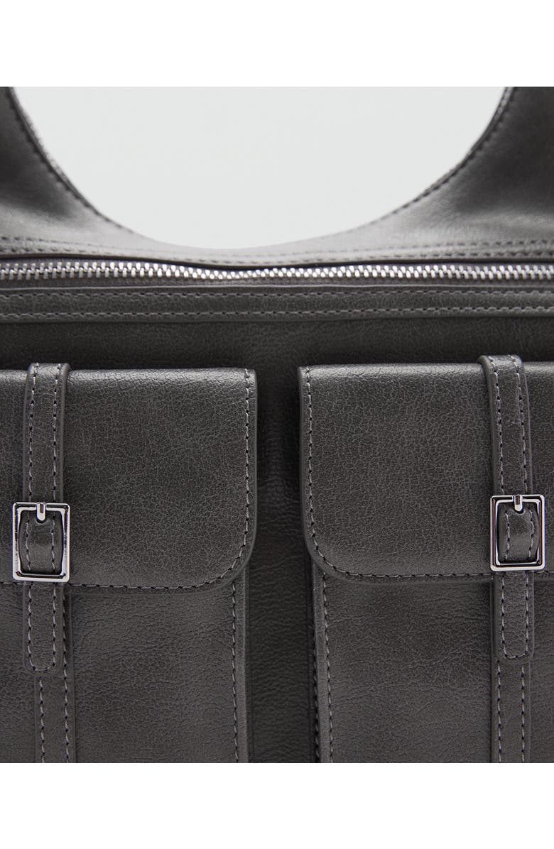 MANGO Cargo Pocket Faux Leather Shoulder Bag, Alternate, color,