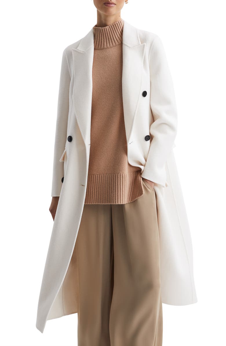 Reiss Belted Wool Blend Longline Coat, Alternate, color, 