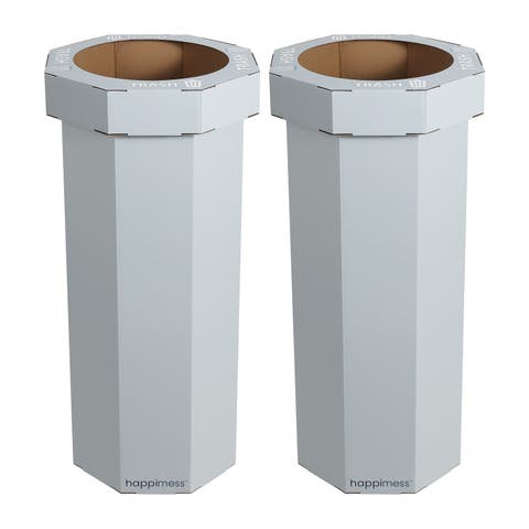 Fleur 25-Gallon Classic Disposable Corrugated Cardboard Event Trash Can and Recycling Bin (Set of 2)