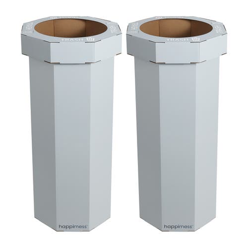 Happimess Fleur 25-gallon Classic Disposable Corrugated Cardboard Event Trash Can And Recycling Bin