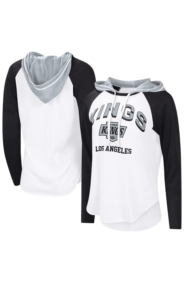 G-III 4HER BY CARL BANKS Women's G-III 4Her by Carl Banks White Los Angeles Kings VIP Raglan Long Sleeve Hoodie T-Shirt, Main, color, White