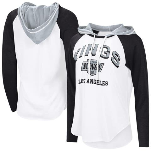 Women's G-III 4Her by Carl Banks  White Los Angeles Kings VIP Raglan Long Sleeve Hoodie T-Shirt
