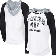 G-III 4HER BY CARL BANKS Women's G-III 4Her by Carl Banks White Los Angeles Kings VIP Raglan Long Sleeve Hoodie T-Shirt