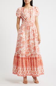CeCe Floral Print Maxi Dress