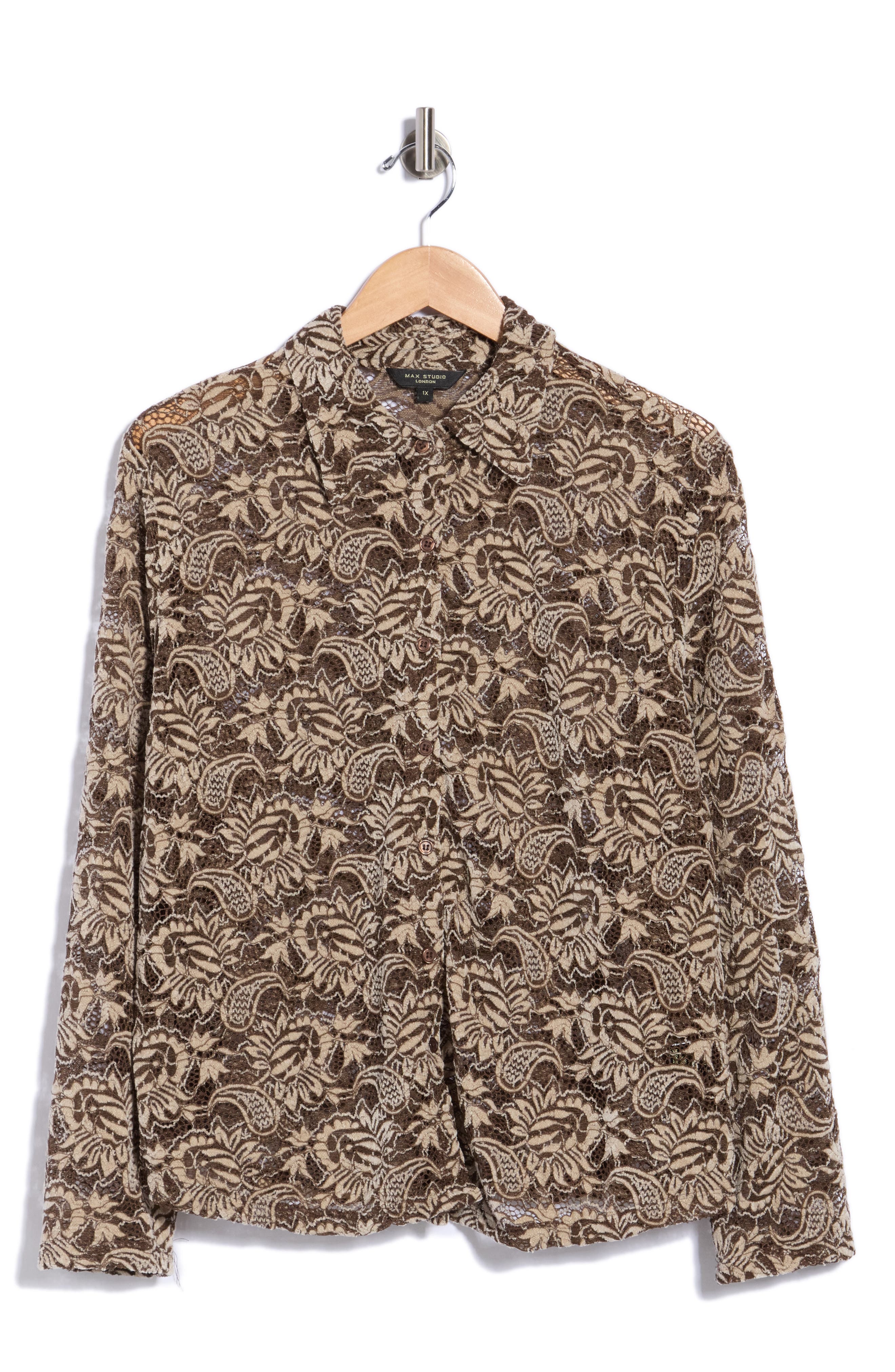 Paisley Lace Button-Up Shirt