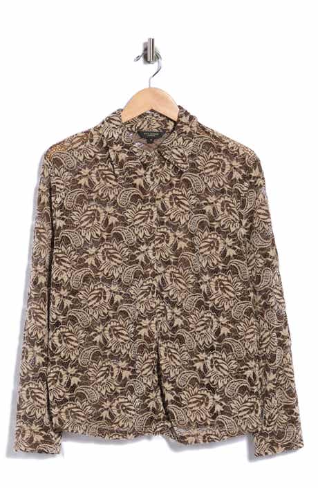 Paisley Lace Button-Up Shirt