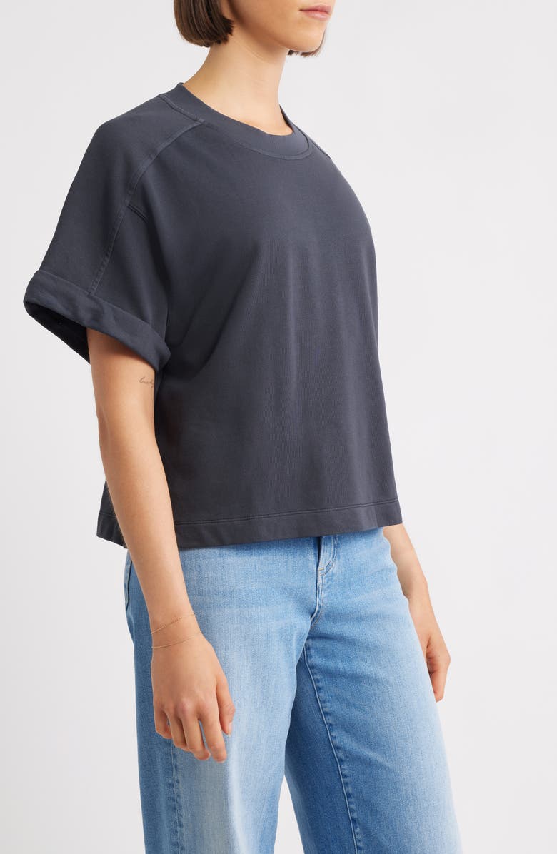 CITY BLUES Brie Boxy Short Sleeve Sweatshirt, Alternate, color, Black