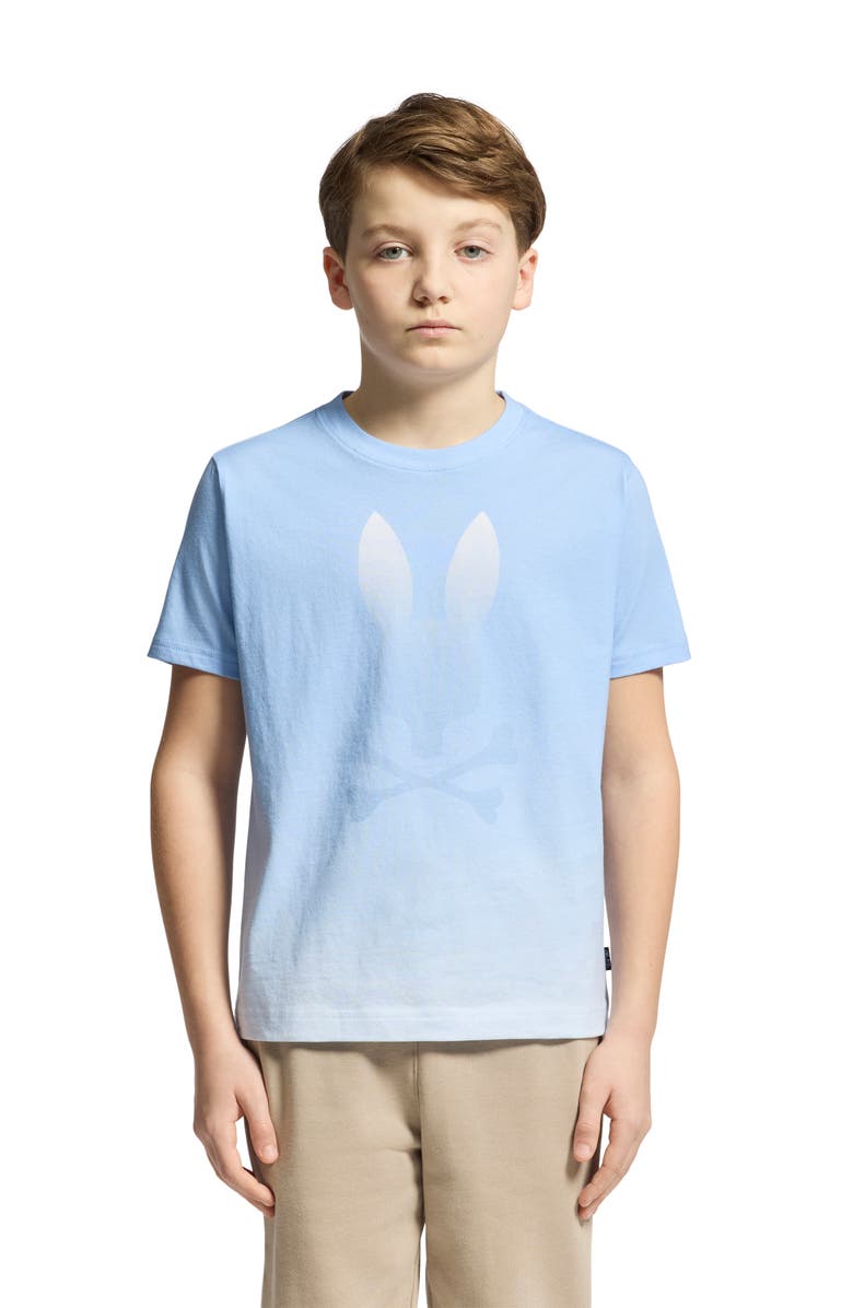 Psycho Bunny Kids' Corinda Pima Cotton Graphic T-Shirt, Alternate, color, Serenity