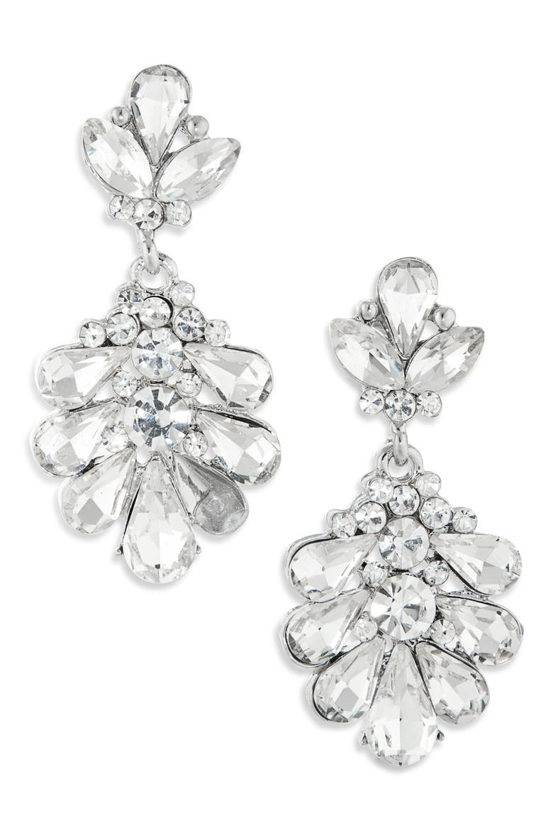 Statement Drop Earrings, Main, color, CRYSTAL