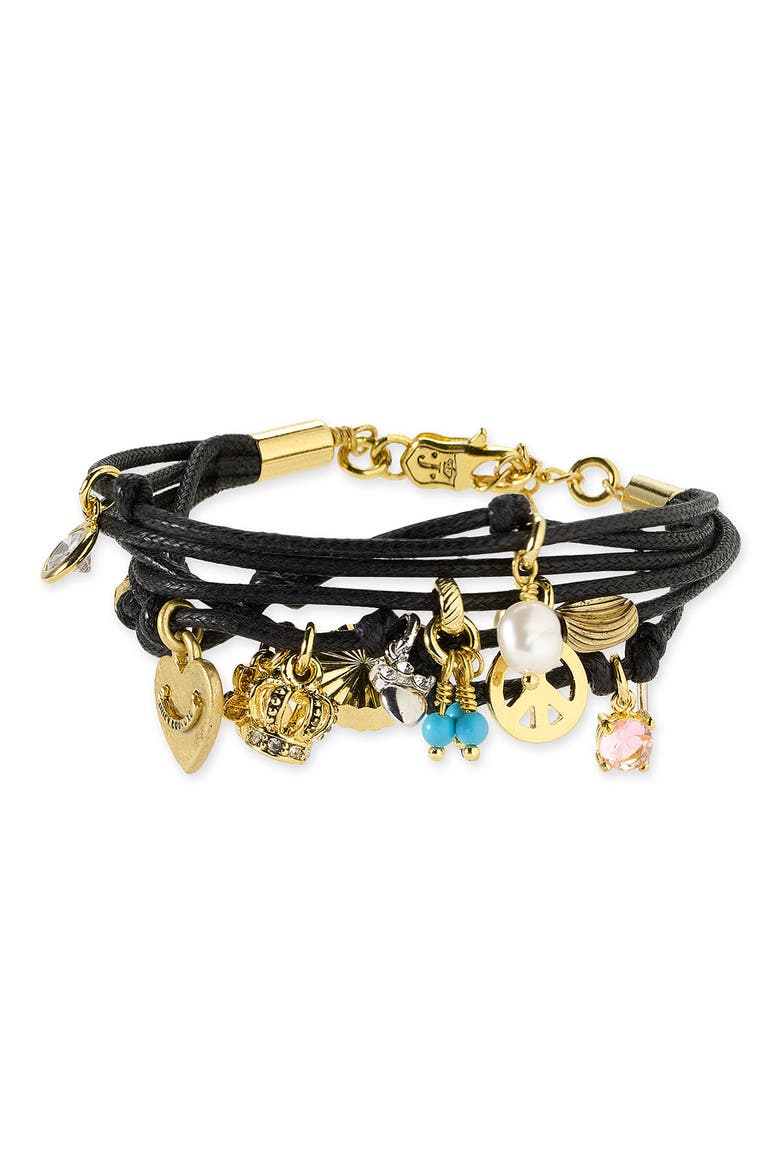 Multistrand Charm Bracelet, Main, color, BLACK