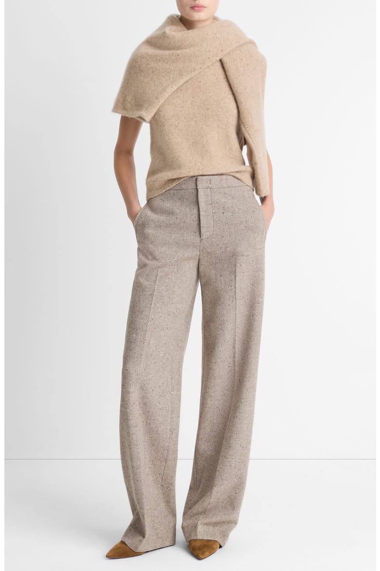 Donegal Wide Leg Pants, Alternate, color, OAT STONE