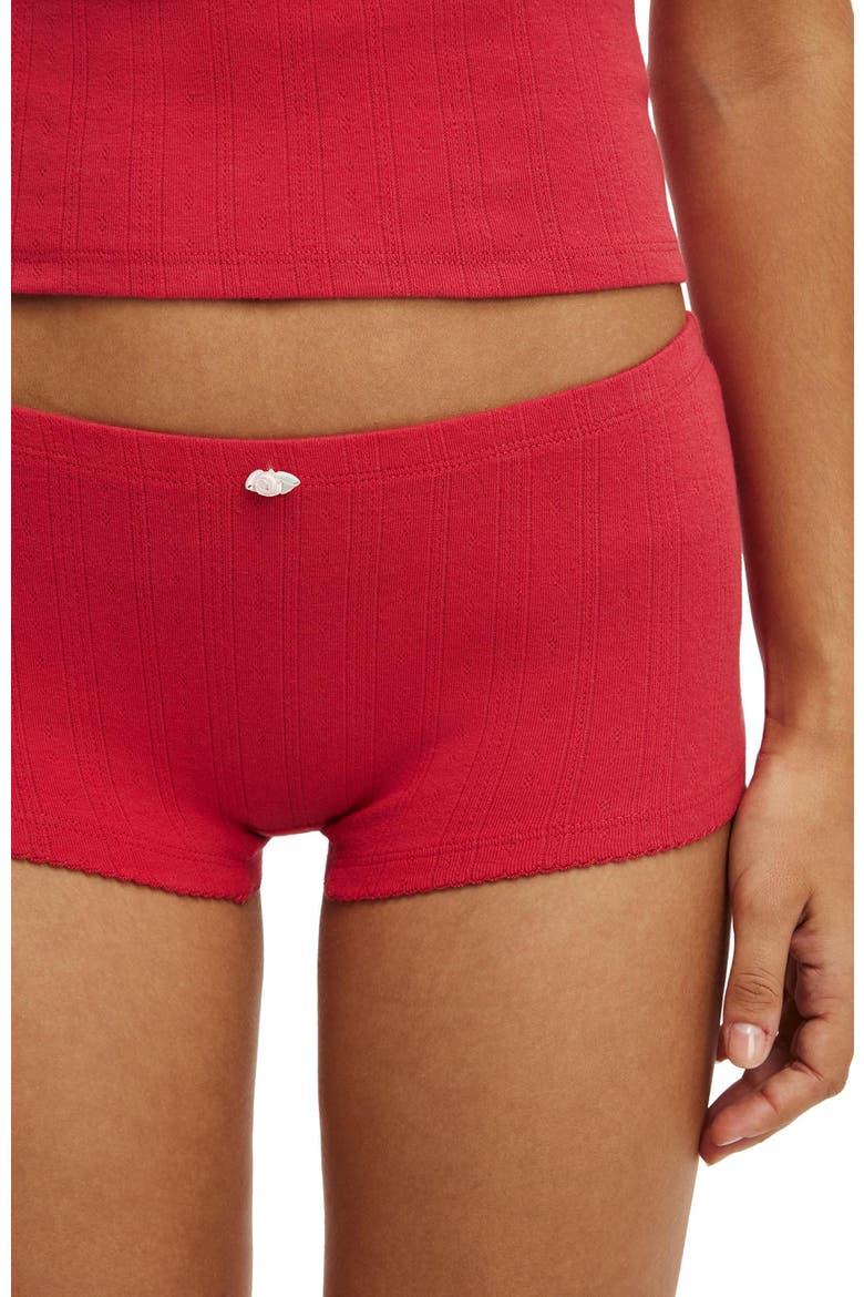 Women's Dreamy Soft Pointelle Micro Short, Alternate, color, Glowberry