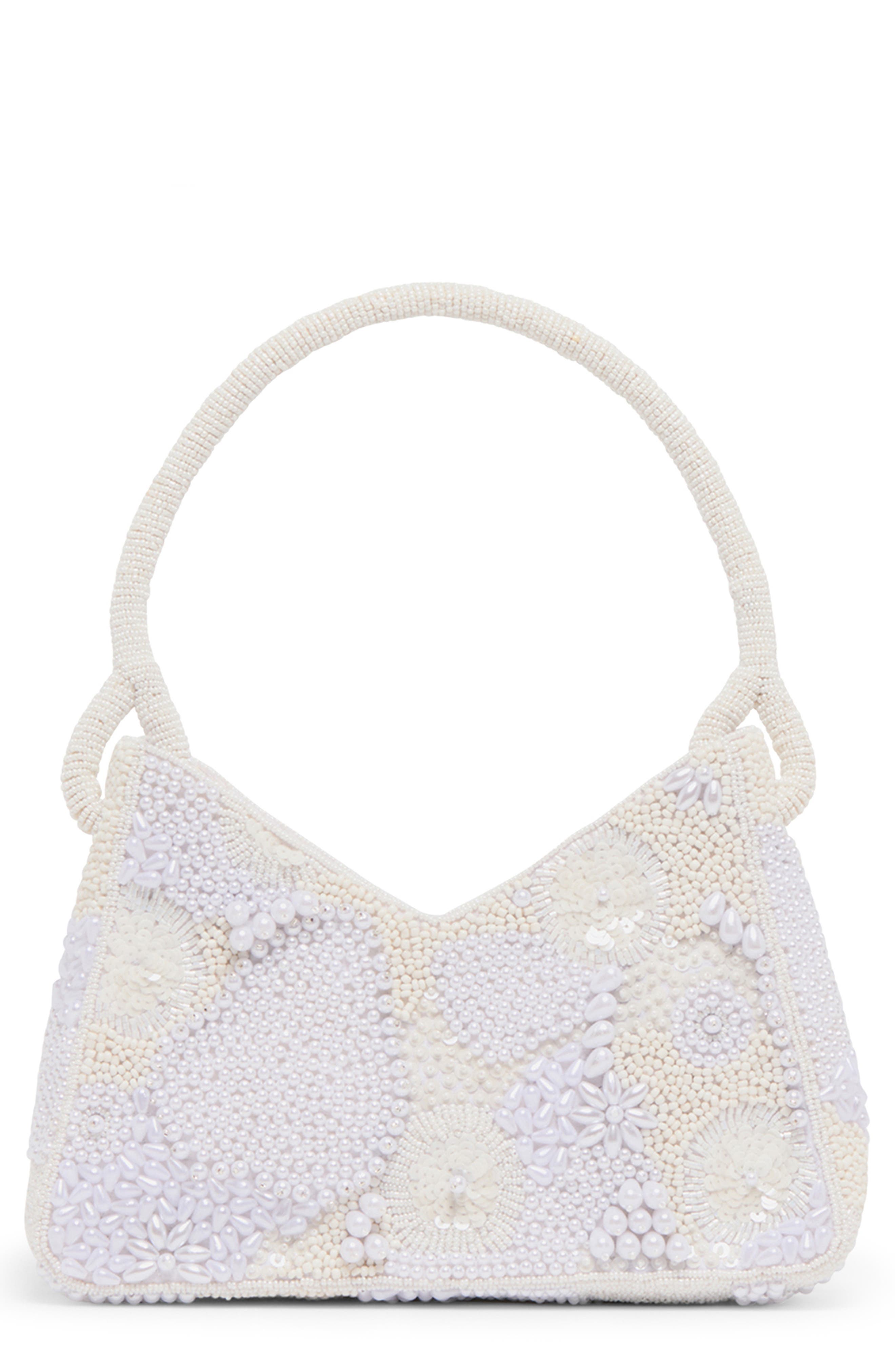 Amelia Beaded Top Handle Bag, Main, color, PEARL