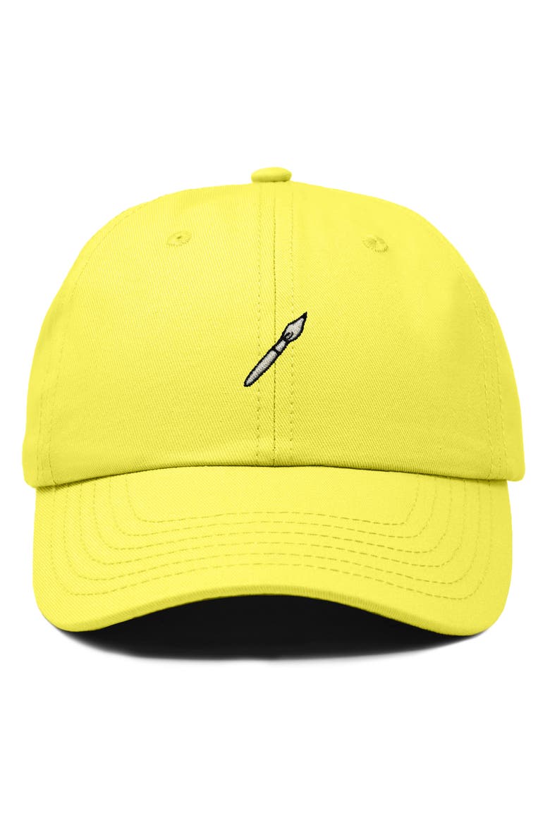 Paint Brush Dad Cap, Main, color, Yellow