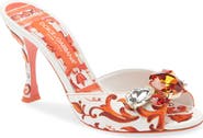 Dolce&Gabbana Keira Majolica Jeweled Slide Sandal
